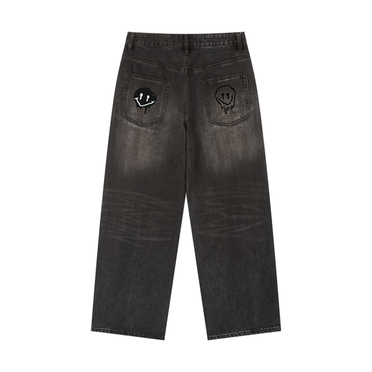 Men Vintage Wash Heavyweight Denim Jeans