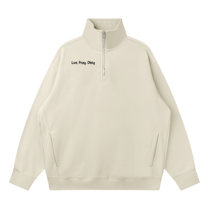 Quarter-Zip Drop Shoulder Sweatshirt