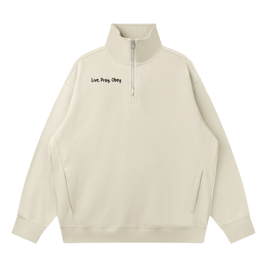 Quarter-Zip Drop Shoulder Sweatshirt