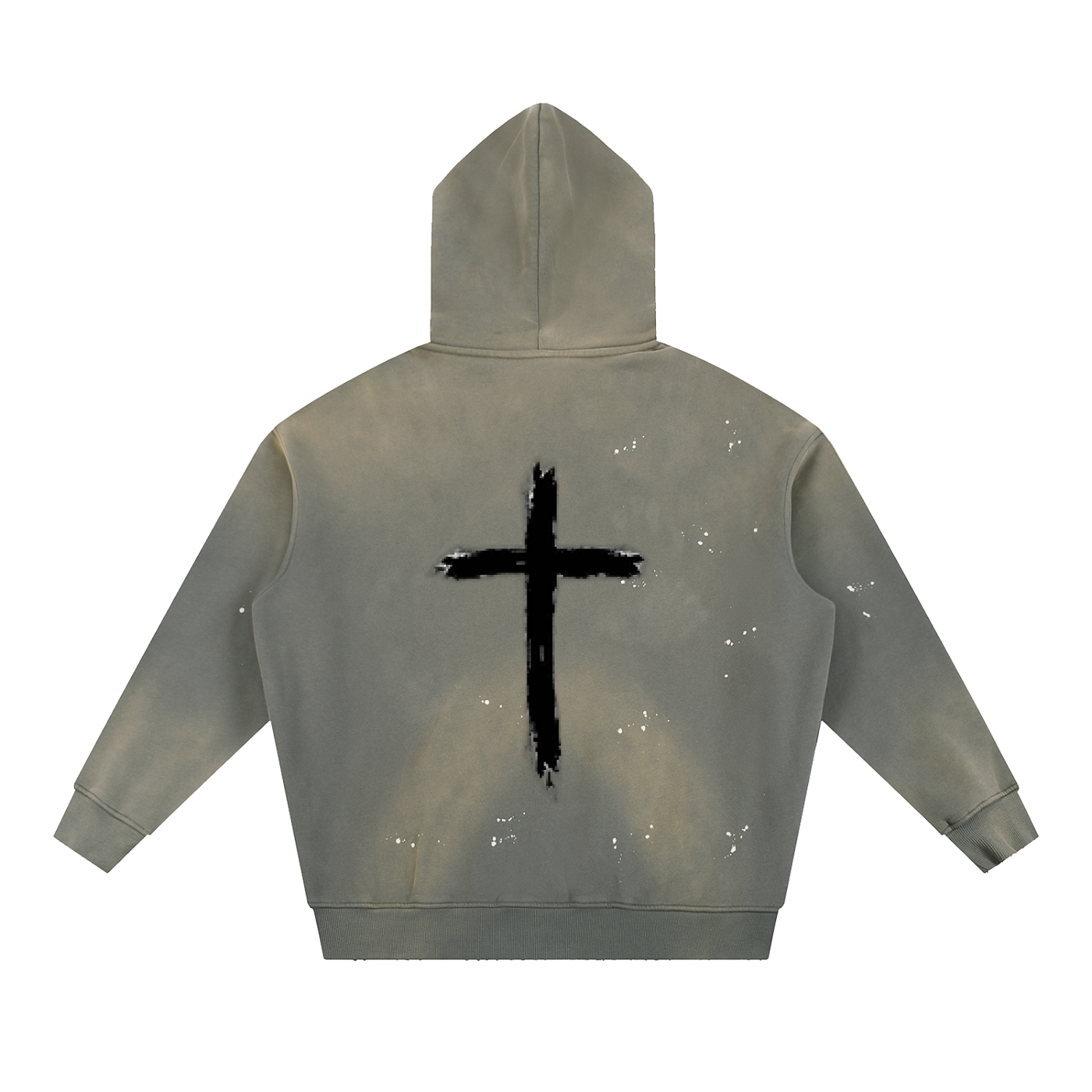Vintage Washed Frayed Fleece Hoodie