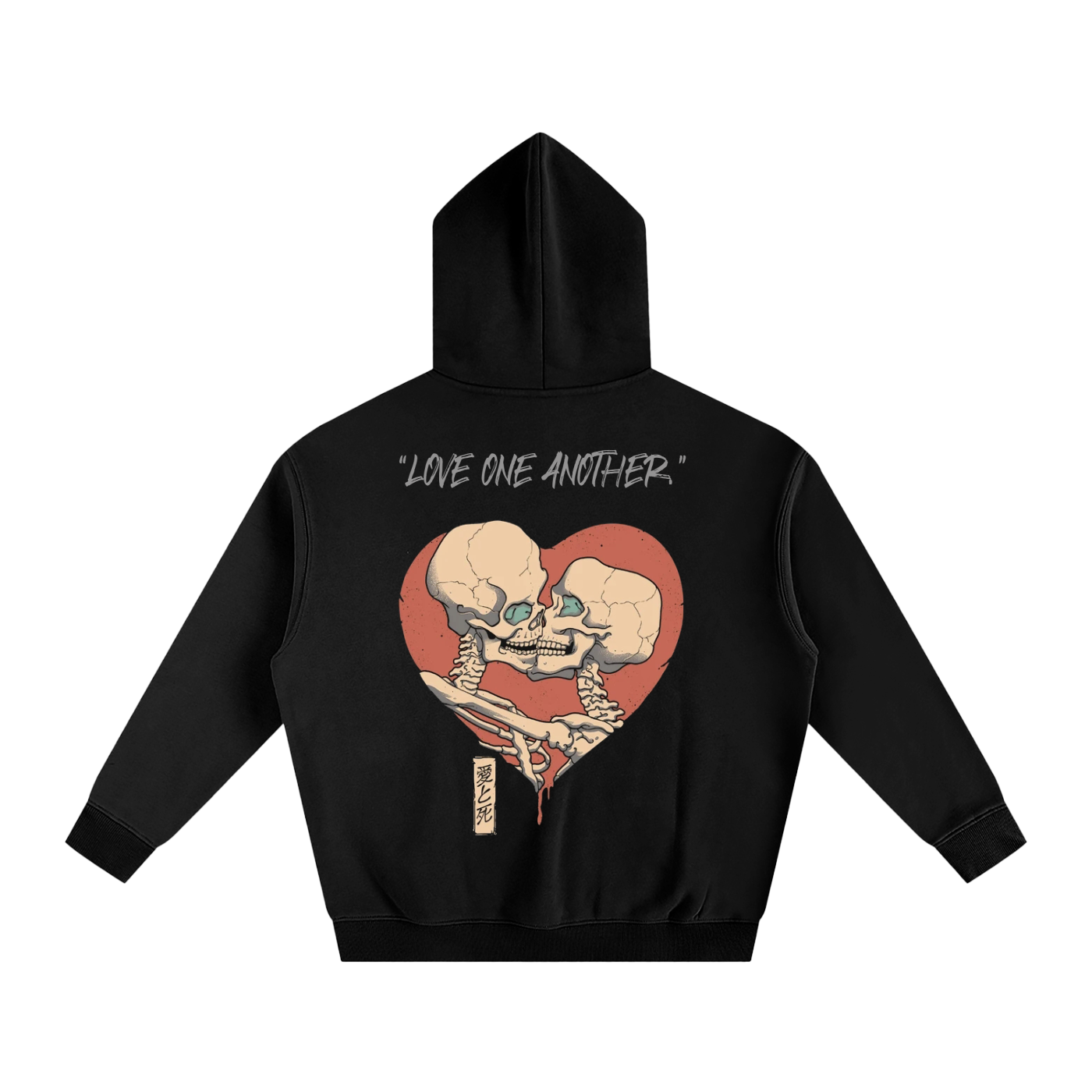 Oversize Fleeced Hoodie "Love One Another"
