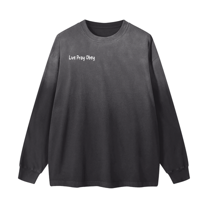 Gradient Washed Long Sleeve T-Shirt