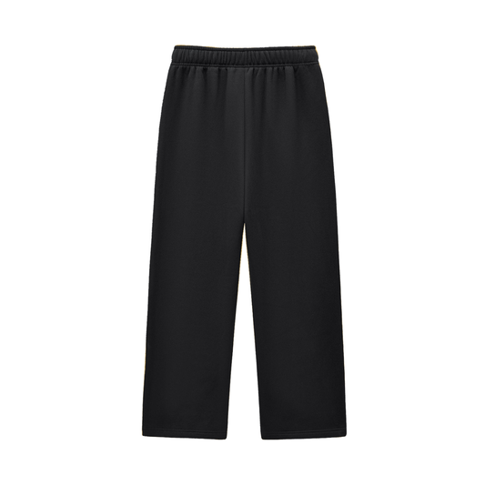 Contrast-Stitched Fleece Sweatpants "Live, Pray, Obey"