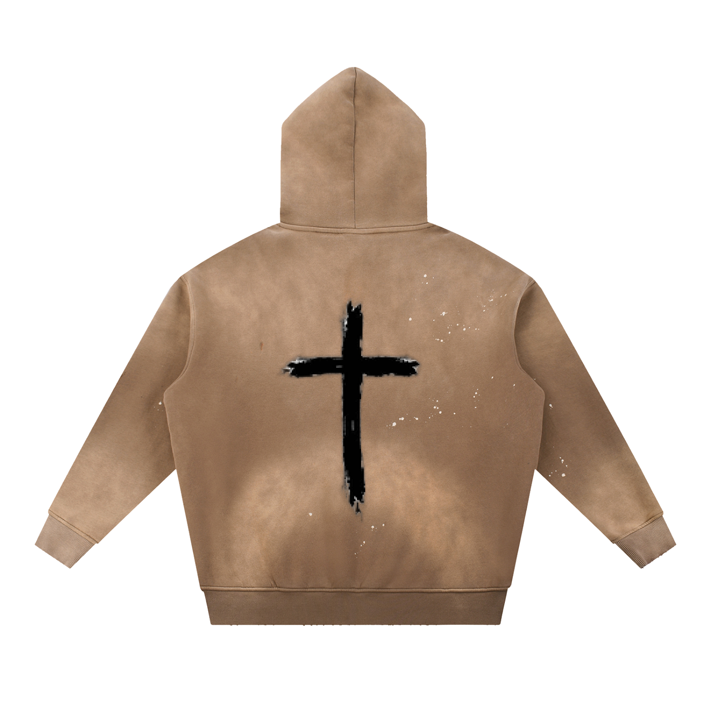 Vintage Washed Frayed Fleece Hoodie