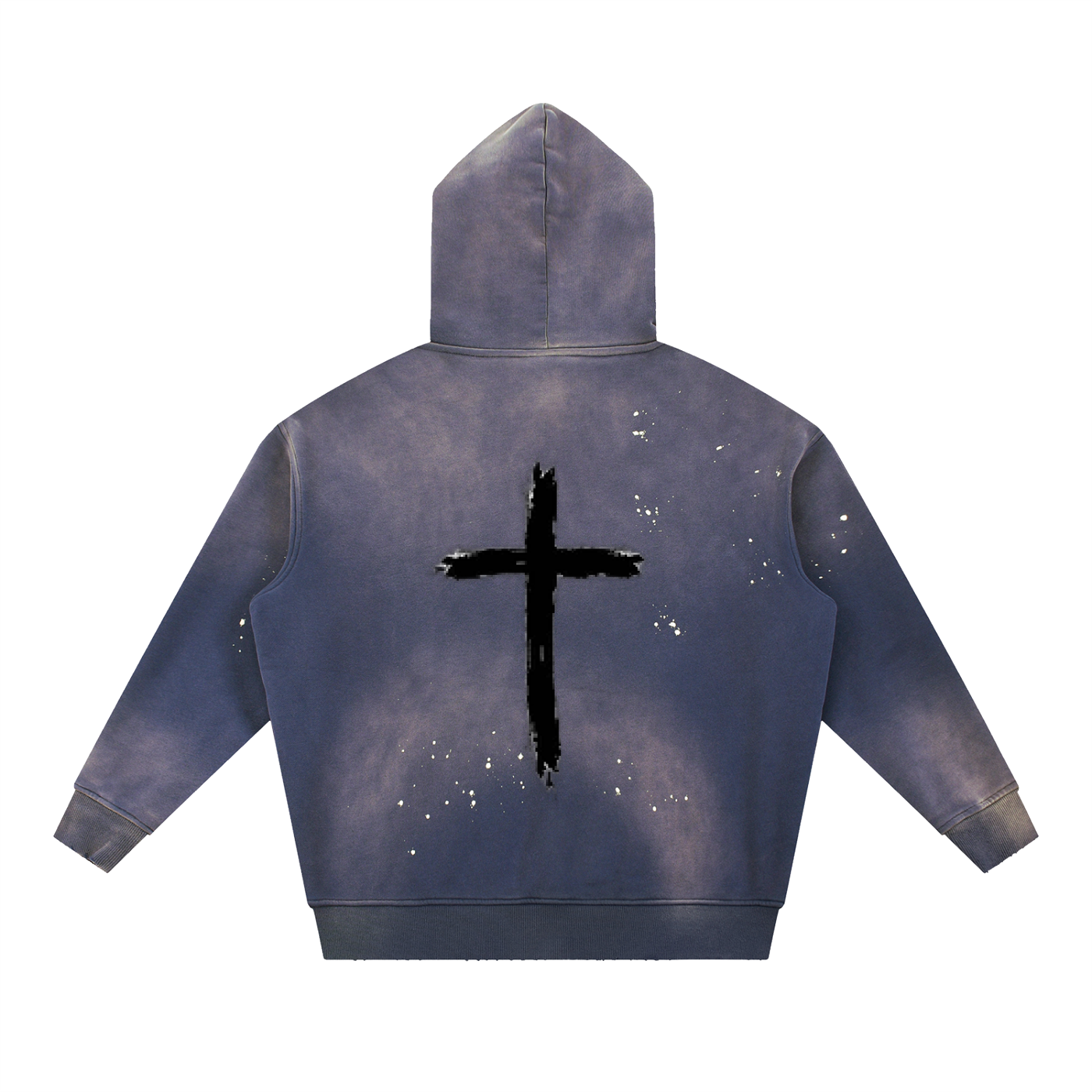 Vintage Washed Frayed Fleece Hoodie