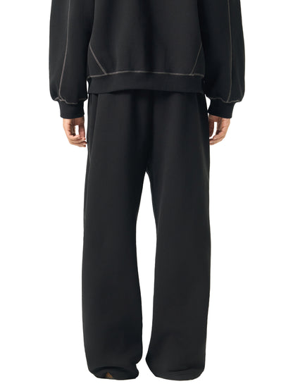 Contrast-Stitched Fleece Sweatpants "Live, Pray, Obey"