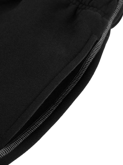 Contrast-Stitched Fleece Sweatpants "Live, Pray, Obey"
